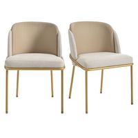 juego de 6 sillas de comedor modernas con patas ajustables antideslizantes piel sintetica y hierro sillas beige y caqui