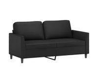 vidaxl sofa de 2 plazas de cuero sintetico negro 140 cm