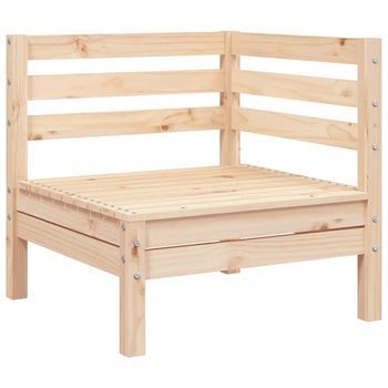 Sofá De Esquina De Jardín | Sofá De Exterior Madera Maciza De Pino