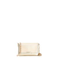 bolso de mano con malla con pedreria light gold
