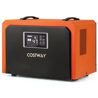 costway deshumidificador portatil 60 ldia con pantalla led alta capacidad de flujo de aire 450 mh tubo de drenaje para garaje sotano naranja