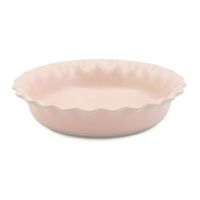 fuente para horno proper pie redonda ceramica de gres rosa 28cm