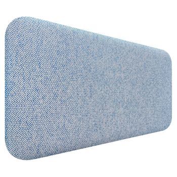 Dhome Cabecero Tapizado Liso Redondeado Tejido Luxury Para Pared Acústicos Cabeceros Absorbentes Cabezal Cama Dormitorio (espigas Azul, 80cm)