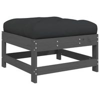 taburete de jardin  otomana de jardin  reposapies de jardin con cojin madera maciza de pino gris