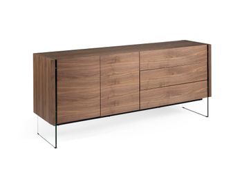 Aparador diseño en chapa de madera natural nogal. 180×49×77H