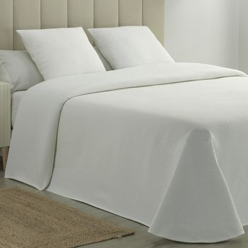 Colcha Piqué Aitana Blanca Calidad Hotel Tejido Polialgodón Color Blanco Talla 280x270 Cm
