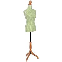 maniqui de madera y espuma con tela verde 375x24x168 cm