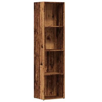 Estante Estanteríaría De Madera Ingeniería Madera Envejecida 36x30x143 Cm