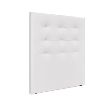 Cabecero De Polipiel Capitoné Hasta El Suelo 95x120cm Camas 90 - Blanco Hueso