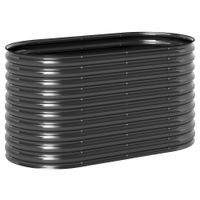 outsunny macetero cubo metalico para flores con borde de seguridad y guantes fondo abierto 160b x 80t x 80h cm gris oscuro