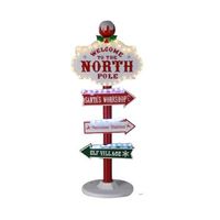 wellhome letrero navideno exterior polo norte con luces led r h95 cm