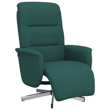 Sillón Reclinable Con Reposapiés Tela Verde Oscuro Cfw760601