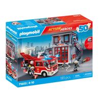 playmobil mega set bomberos juego de figuras 4 anos - 71603