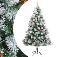 vidaxl arbol de navidad artificial con pinas y bayas 240 cm