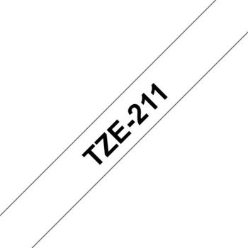 Cinta para impresora de etiquetas Brother TZe 6mm negro sobre blanco laminada