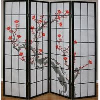 biombo japones de 4 paneles en madera negra 176x175cm par06014