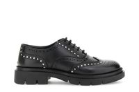 zapatos brogue de cuero con cordones y tachuelas black