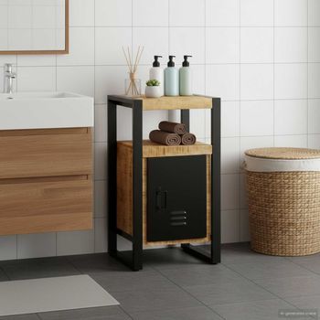 Vidaxl Mueble De Cuarto De Baño Marrón Madera De Mango Maciza