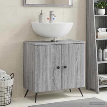 Vidaxl Mueble De Lavabo Para Baño Breda Sonoma Gris