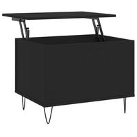mesa de centro 60x445x45 cm madera y metal trabajados - negro