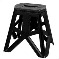 taburete plegable camping extraresistente 150 kg 41x33x39 cm negro
