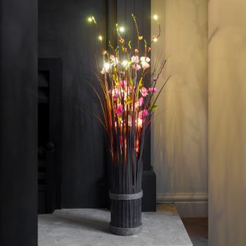 Pink Blossom LED Faux Bouquet 70cm - Battery Op