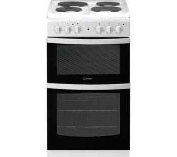 INDESIT ID5E92KMW 50 cm Electric Solid Plate Cooker - White, White