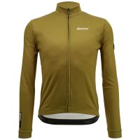 santini gravel core thermal long sleve jersey - s - military green