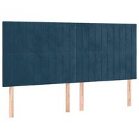 pack 4 uds cabecero  panel de cabecera  decoracion de pareds de terciopelo azul oscuro 80x5x7888 cm