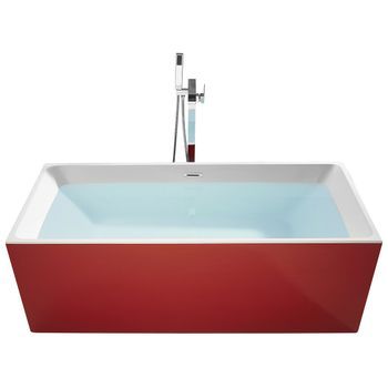 Bañera Independiente De Acrílico Sanitario Rojo Con Rebosadero Moderno Rios