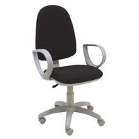 silla de escritorio torino gris con reposabrazos - tapizado negro