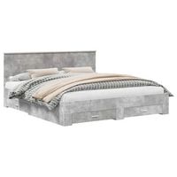 estructura de cama con cabecera gris concreto 180 x 200 cm