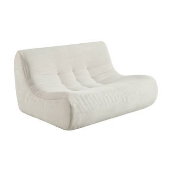 Sillón Envasado Al Vacío De Pana Gruesa, 2 Plazas, Crema