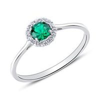 anillo de mujer de oro blanco de 9 quilates con circonita cubica
