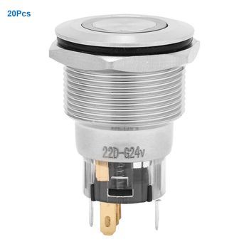 Interruptor De Botón Empujador De Acero Inoxidable Con Luz Anillo