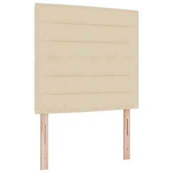 Cama Individual | Cama Con Box Spring Y Colchón Crema 80x200 Cm Tela Cfw99135