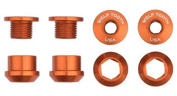 Juego de 4 tornillos de chimenea wolf tooth 4 tornillos de plato   tuercas para 1x 6mm naranja