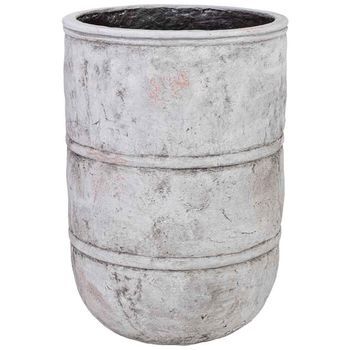 Macetero De Fibra De Vidrio Blanco 29x29x42cm