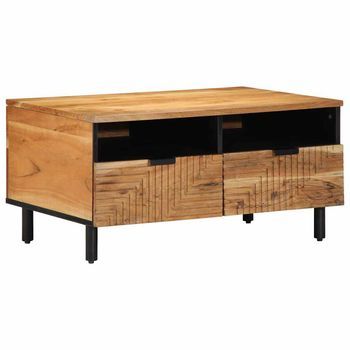 Mesa De Café Marrón 80 X 54 X 40 Cm Madera Maciza De Acacia