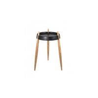 mesa de centro zafferano liola h67cm negro - fresno natural