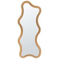 espejo de pared colgante led para bano con interruptor tactil 170 x 60 cm marron claro combre
