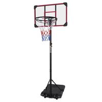 canasta de baloncesto portatil - deporte - hierro - negro y rojo 7112x4572x213cm