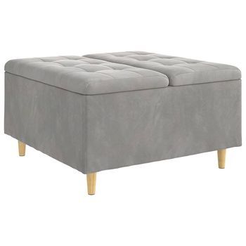 Ottoman Con Almacenamiento Gris Claro 80 X 80 X 45 Cm Vidaxl
