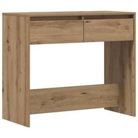 mesa consola madera de ingenieria roble artesanal 89x41x765 cm vidaxl