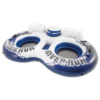 rueda hinchable doble intex con nevera y 2 asientos 243x157 cm azul