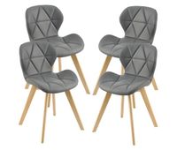 conjunto de 4 sillas de comedor almhult 78x47x52 cm - gris encasa
