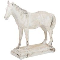 figura decoracion caballo de resina blanca 38x11x33 cm