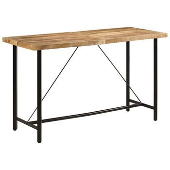 Mesa Alta De Hierro Y Madera Maciza De Mango 180x70x107 Cm Vidaxl
