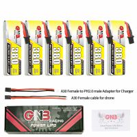 6 baterias gaoneng de 38v 380mah 90c 1s lihv con enchufe a30 y cable adaptador para emax tinyhawk s betafpv beta75x