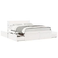 cama doble  cama para adultos  estructura de cama con cojines madera de pino blanca 140x190 cm